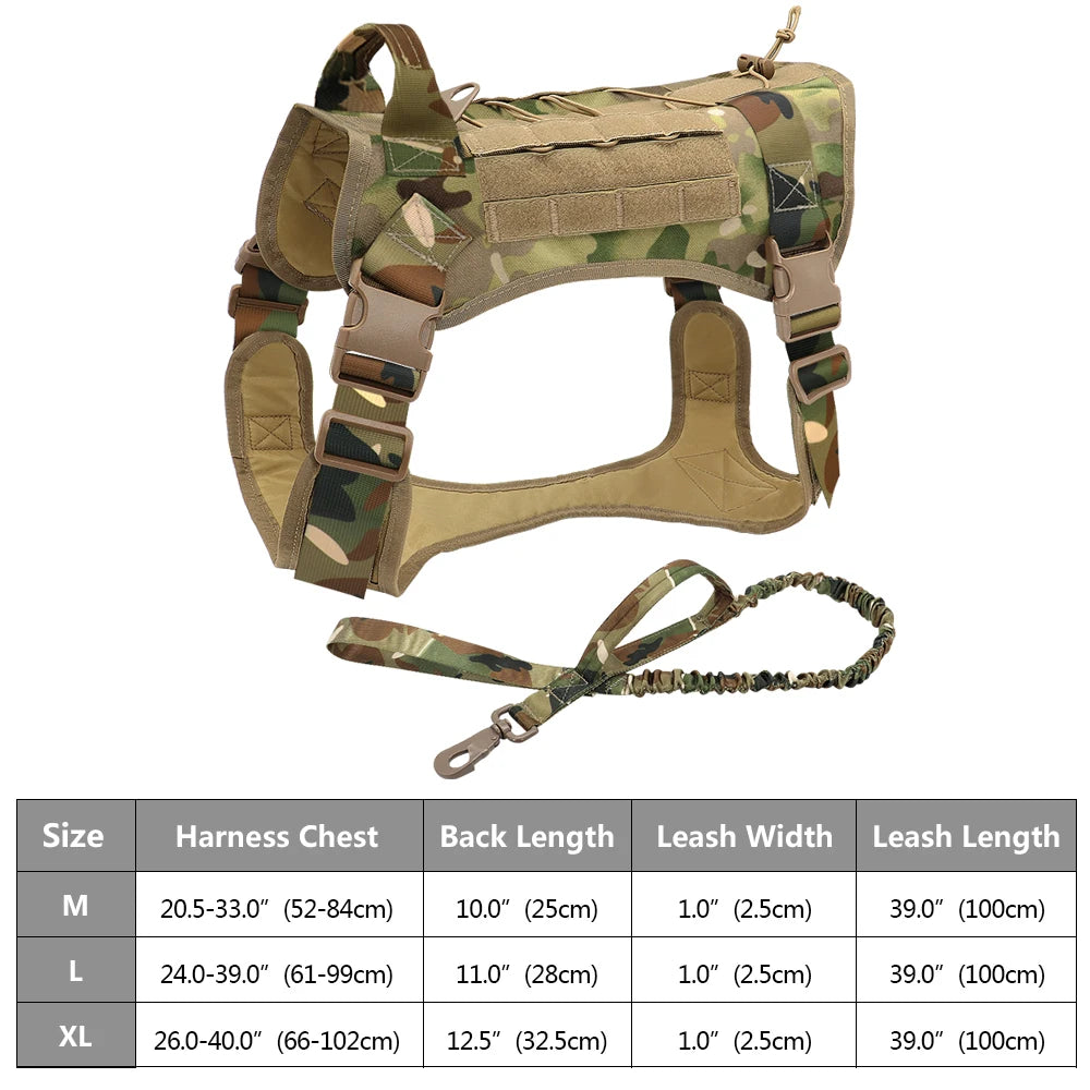 Tactical Dog Harness No Pull Adjustable Military Pet Training Harness Molle Vest With Handle For Medium Large Dogs Outdoor Hike