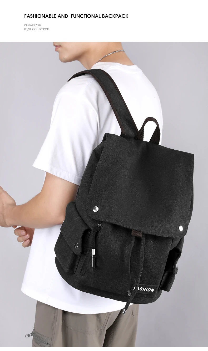2025 New Style Men Climbing Hiking Backpacks Travel Leisure Students Bags Big Schoolbags Fashion Large Pockets Multi-Zipper