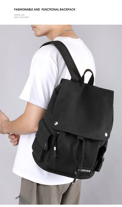 2025 New Style Men Climbing Hiking Backpacks Travel Leisure Students Bags Big Schoolbags Fashion Large Pockets Multi-Zipper