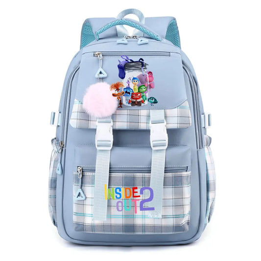 Inside Out 2 Girls Anime Cute Backpack Boy Cartoon Printed Schoolbag Children Large Capacity Book Bag Kids Shoulders Bag