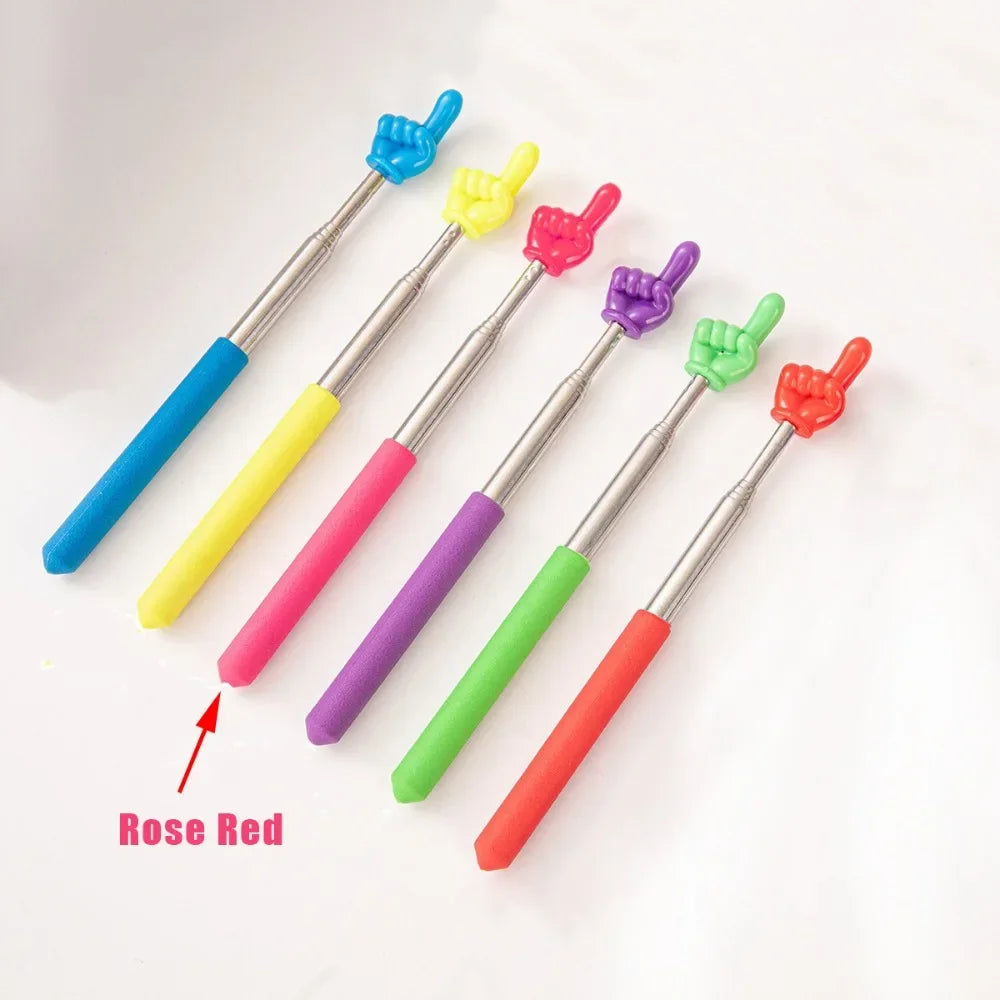 1PC Stainless Steel Teaching Tools Finger Design Whiteboard Pointer Teaching Stick Finger Reading Sticks Handheld Presenter