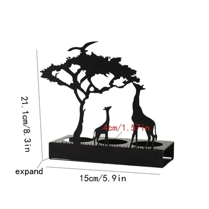 3D Animals Candle Container Silhouette Metal Iron Candlestick Holder Deer Elephant Giraffe Home Desktop Decor DIY Props Gift Kit