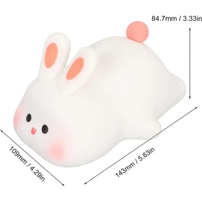 Soft Silicone Night Light - USB Rechargeable Touch Control 3-Level Dimmable Bedside Lamp for Nursery, Kids, Babies & Gift Decor