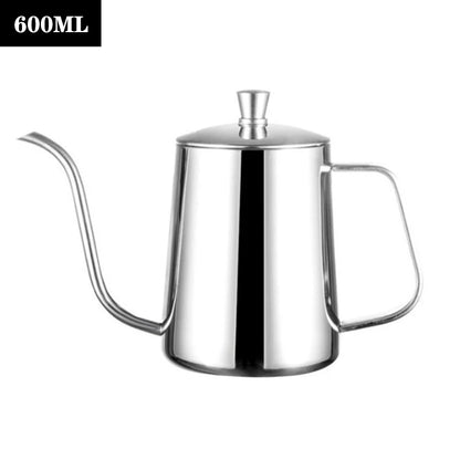 350ml 600ml Drip Kettle Coffee Tea Pot Non-stick Coating Food Grade Stainless Steel Gooseneck Drip Kettle Swan Neck Thin Mouth