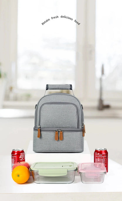 Large Capacity Hot Picnic School Food Lunch Bag Insulated Backpack Lunch Box Bags Fresh Cooler Breast Milk Fresh-keeping Handbag