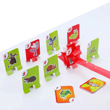 Tiktok Funny Frog Mouth Tongue Lizard Mask Blowing Catch Bugs Party Game Card Board Antistress Toy for Kids Family Interactive