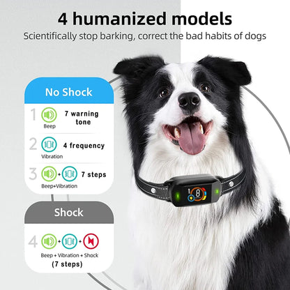 Automatic Anti Bark Collar Dog Training Bark Stopper with 5 Adjustable Sensitivity Beep Vibration Shock Collar IP67 Waterproof