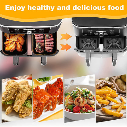 2Pcs Air Fryer Silicone Pot Liners 7.5 inch Hot Air Fryer Accessories Airfryer Baking Mould Reusable Non-Stick Square Tray