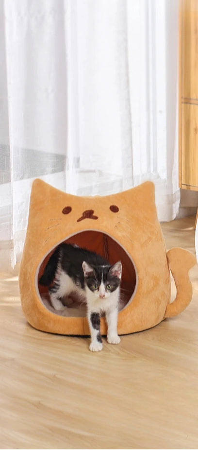 Cute pet cat nest pad short plush pp cotton cat house autumn and winter warm pet supplies