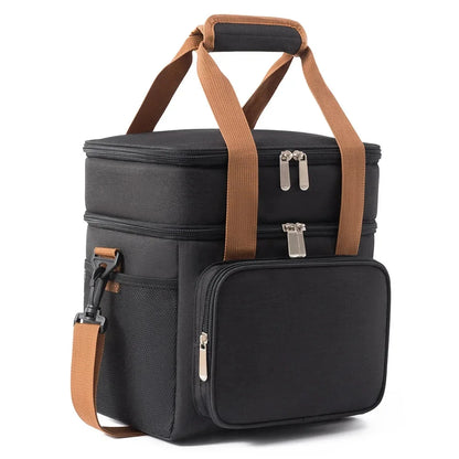 Picnic Cooler Bags Thermal Lunch Box Bag Double Layer Outdoor Camping Food Drink Ice Insulated Case Travel Storage Bags