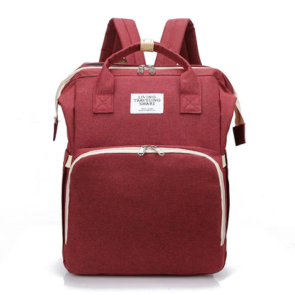 New Folding Mommy Bag Lightweight Portable Folding Crib Bed Large-capacity Baby Backpack Mommy Baby Diapers Bags Outting Bag