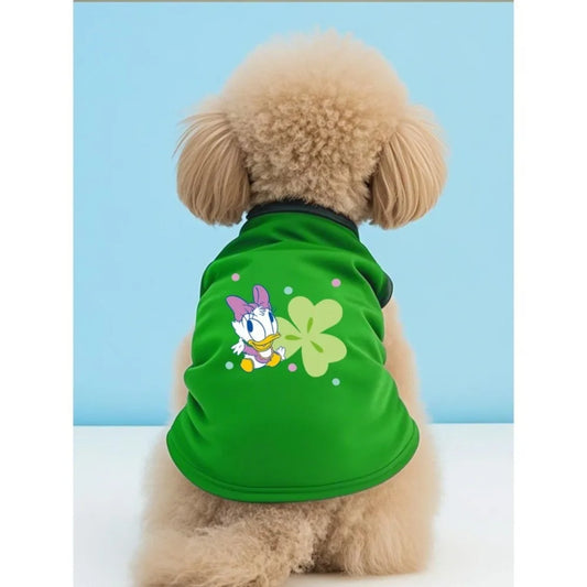 Printed pet T-shirt, made of fiber material for indoor and outdoor leisure, entertainment, sun protection, cat and dog clothing