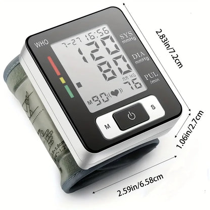 Electronic Blood Pressure Monitor Wrist Cuff Tonometer Digital Sphygmomanometer Electronic Bp Monitors Blood Meter for Home Use