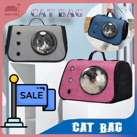 Portable Cat Bag Foldable Hand-held Space Capsule Shoulder Bags Pet Crossbody Bag Mesh Breathable Outing Kitten and Dog Supplies