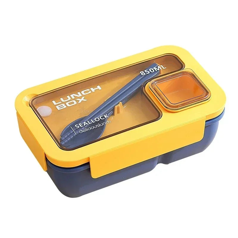850/1100ml Portable Lunch Box Outdoor Picnic Bento Box with Soup Bowl Tableware Thermal Bag Microwavable Heating Meal Box