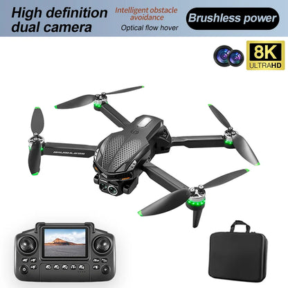 2025 S168 RC Drone Brushless Motor 8K HD Dual Cameras Optical Flow Positioning and Intelligent Obstacle Avoidance Aircraft Toy