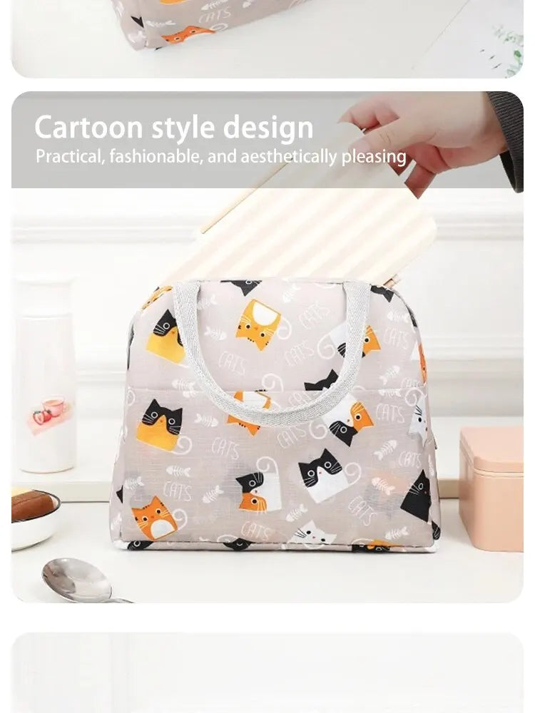 Cartoon Cute Portable Tote Lunch Box Bento Box Animal Pattern Lunch Bag Insulated Food Bag Lunch Box Bag Picnic Bag