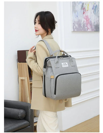 Folding Mommy Bag Multipurpose Portable Folding Crib Bed Large-capacity Baby Backpack Female Mommy Outting Bag Diaper Bags