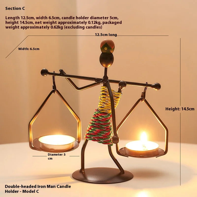 Light Luxury Table Decoration Candle Holder Iron Home Romantic Candlelight Dinner Metal Candle Holder Knick-knack Props
