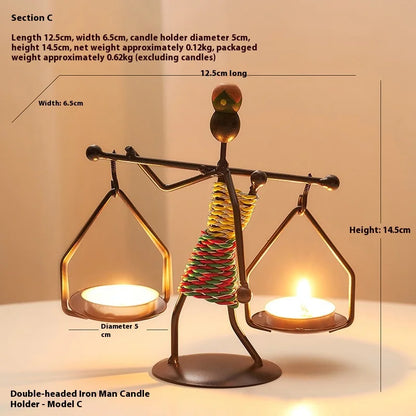 Light Luxury Table Decoration Candle Holder Iron Home Romantic Candlelight Dinner Metal Candle Holder Knick-knack Props