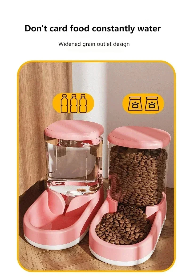 Automatic Pet Feeder Water Dispenser Cat Dog Food Bowl Puppy Cat Drinking Water Flowing Water Without Inserting Electric