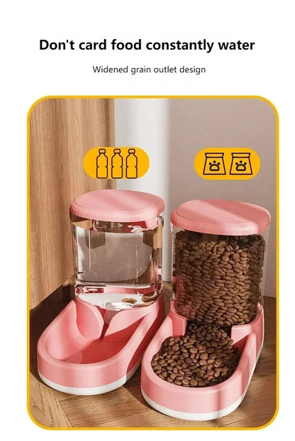 Automatic Pet Feeder Water Dispenser Cat Dog Food Bowl Puppy Cat Drinking Water Flowing Water Without Inserting Electric