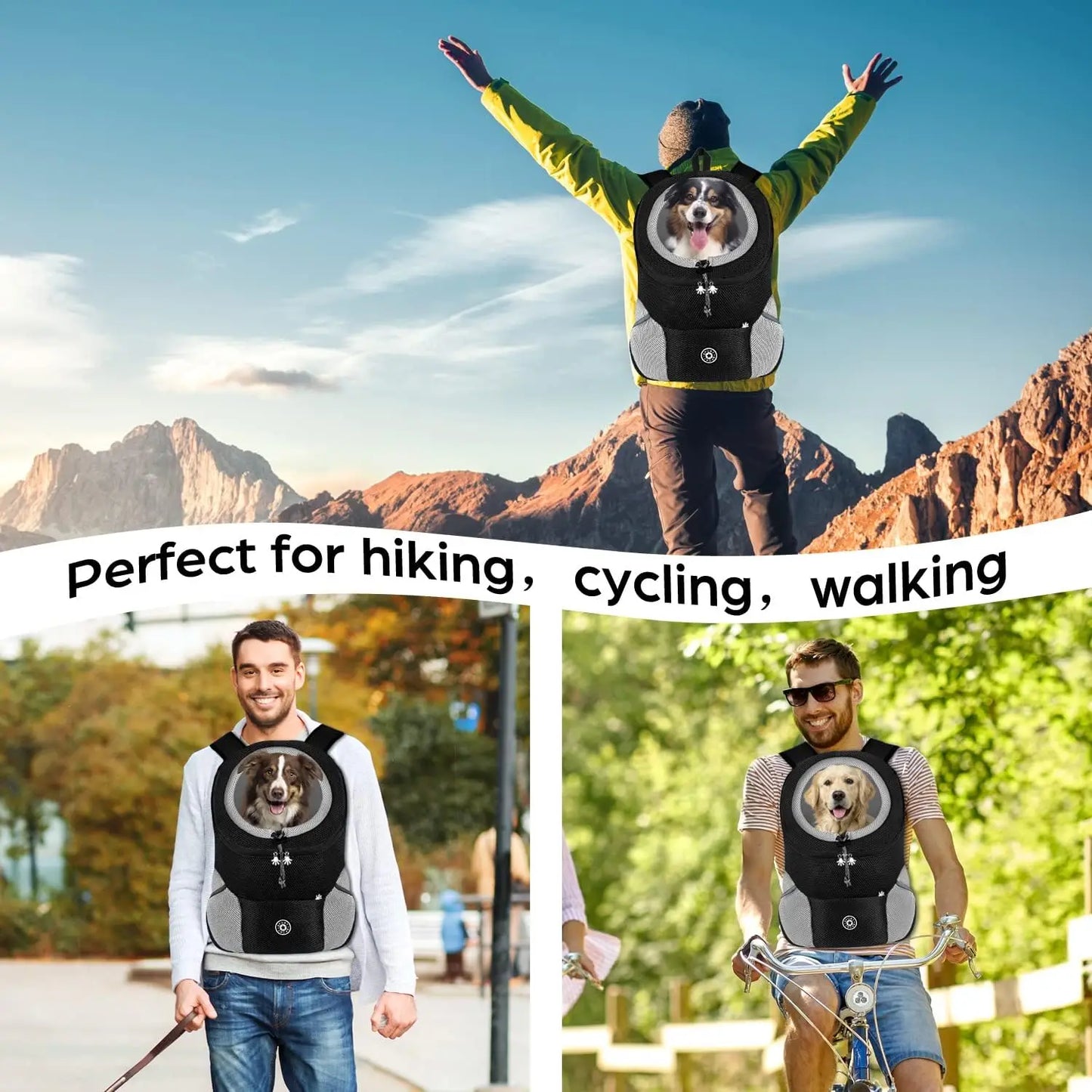 Backpack For Dog Shoulder Carrier Pet Conveyor Backpacks Comfortable Front Motorcycle And Hiking Camping Carrier Bag For Pet Dog