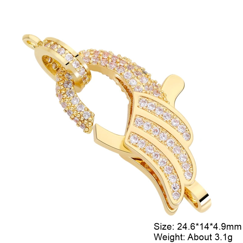 Juya 18K Real Gold Plated Accessories DIY Needlework Beads Pearls Jewelry Making Fastener Closures Lobster Lock Clasps Supplies