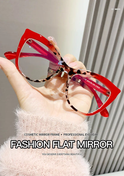 2024 New Cat Eye Glasses Frame Women Fashion Gradient Color Eyeglass Frame Anti Blue Light Glasses Computer Goggles Óculos Gifts