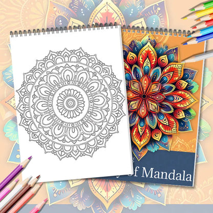 Rule Mandala Coloring Book Adult Printed Single-sided 24 Pages, Handmade Art for Adults to Relieve Anxiety and Depression