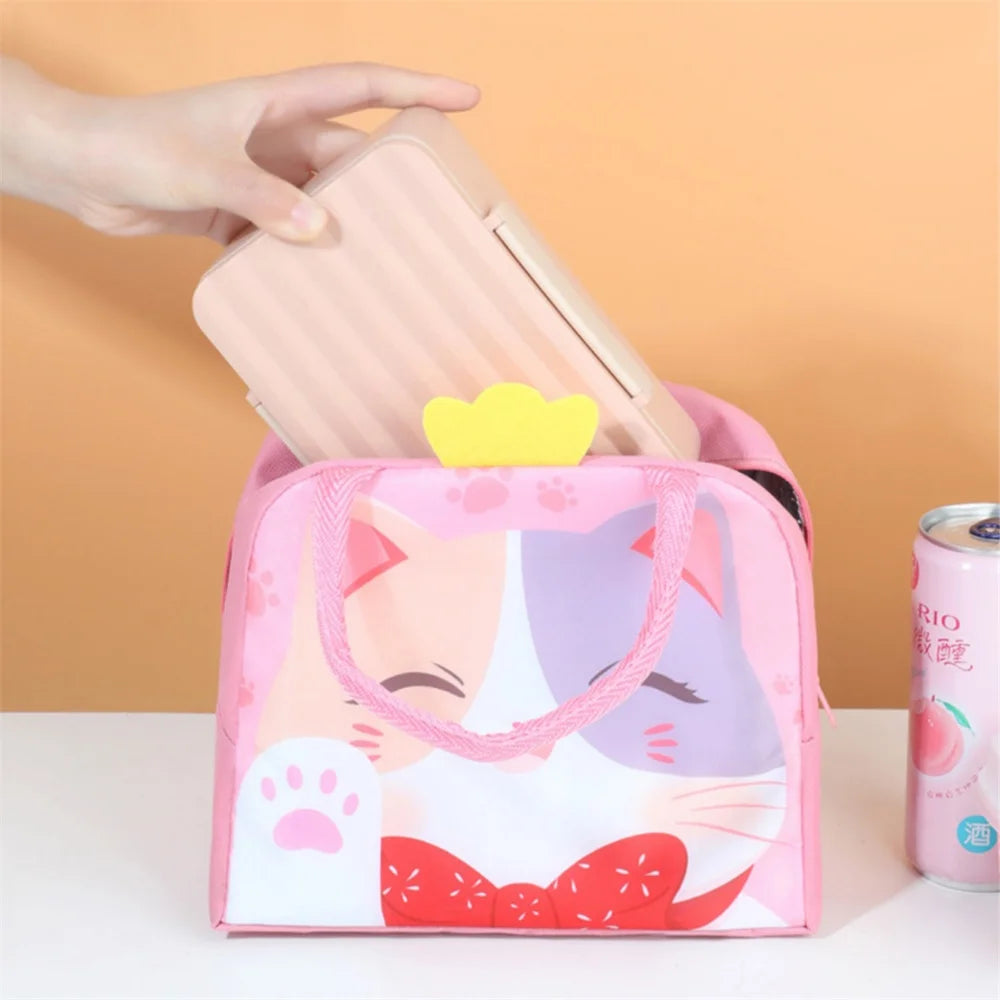 Cartoon Animals Children's Lunch Bag Portable Cartoon Handbag Thickened Insulation Fresh Refrigerated Bag Children's Bag