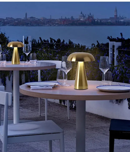 Retro LED Night Light Mushroom Touch Sensor Desk Lamp Rechargeable Reading Lights For Bedroom Restaurant Bar Decor Lighting