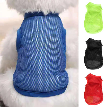 Dog Shirt Plain Breathable Mesh Fabric Quick Drying Puppy T-Shirt for Summer
