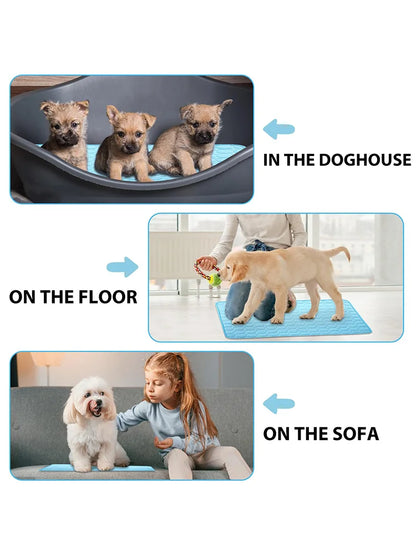 Dog Cooling Mat Large Cooling Pad Summer Pet Bed for Dogs Cats Kennel Pad Breathable Pet Self Cooling Blanket Dog Crate Sleep