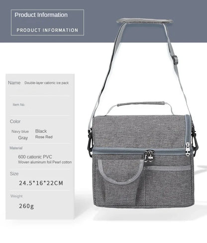 Lunch Bag Reusable Insulated Thermal Bag Women Men Multifunctional 8L Cooler and Warm Keeping Lunch Box Leakproof Waterproof