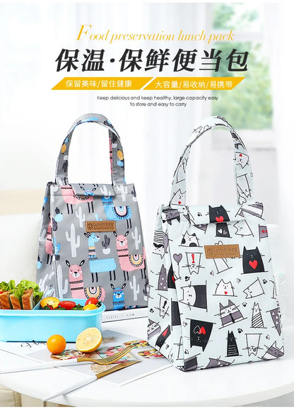 Kids Lunch Bag for School Portable Thermal Bag Children Cartoon Insulated Lunch Bag Cooler Pouch Dinner Container Handbags