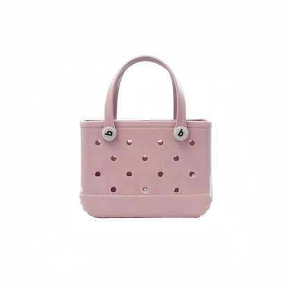 Waterproof Summer Storage Basket Mini Kid Beach Bogg Bag Women Shopping Bag Picnic Rubber Jelly Tote Bogg Bag Kid Purses
