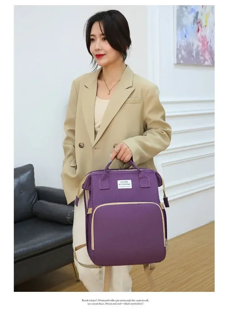 Multifunctional Mommy Bag Large Capacity Foldable Stroller Diaper Organizer Travel Shoulder Bags for Mother and Baby
