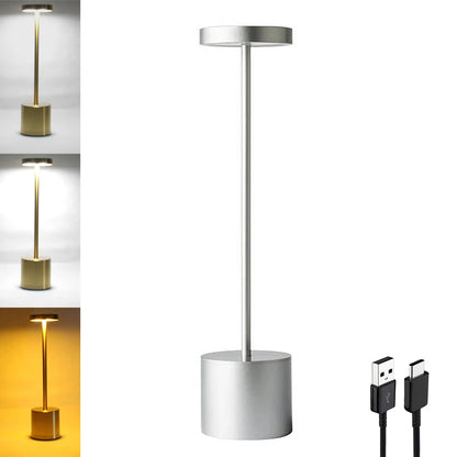 Aluminum Alloy Decorative Table Lamp LED Waterproof Rechargeable Night Light Touch Dimming Bar Living Room Reading Camp Light