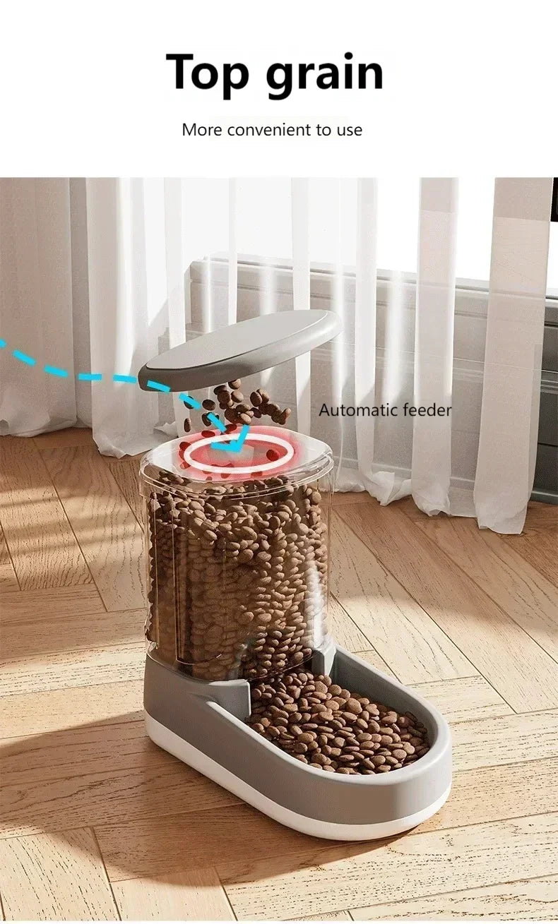 Automatic Pet Feeder Water Dispenser Cat Dog Food Bowl Puppy Cat Drinking Water Flowing Water Without Inserting Electric
