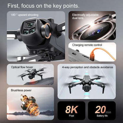Drone 4K Profissional HD Dual-Camera Obstacle Avoidance 5G Wifi With Screen Remote Control Quadcopter Optical Flow Drone