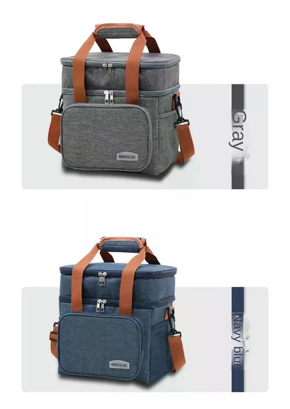 Portable Thermal Lunch Bag Picnic Food Cooler Bags Insulated Case Durable Waterproof Office Lunchbag Shoulder Strap Cooling Box