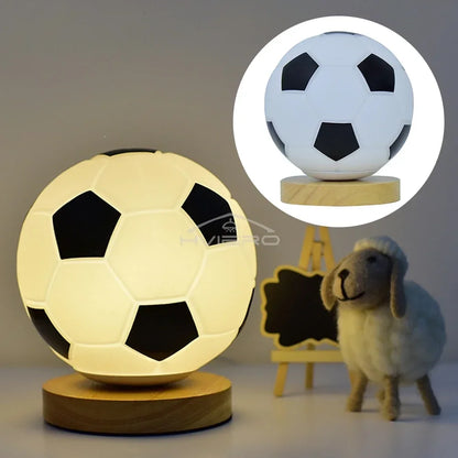 1PCS 3D Football Night Light Bedroom Desktop Decoration Soccer Lamp Battery Powered Perfect Gift For Teenagers Decor Bulb Gifts
