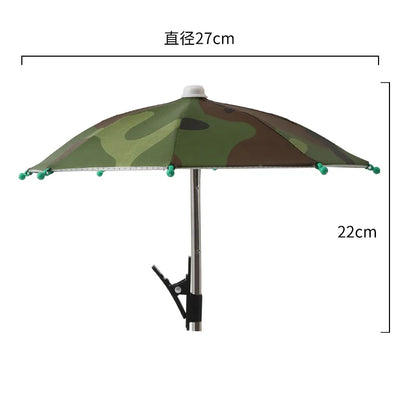 27cm Mobile Phone Holder Creative Mini Umbrella Outdoor Cycling Mobile Phone Sunscreen Umbrella Portable Outdoor Rain Accessorie