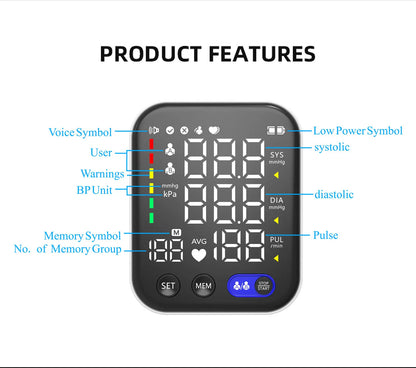 Medical Blood Pressure Monitor High Accurate Arm Cuff Tonometer Digital Sphygmomanometer Electronic Bp Monitors