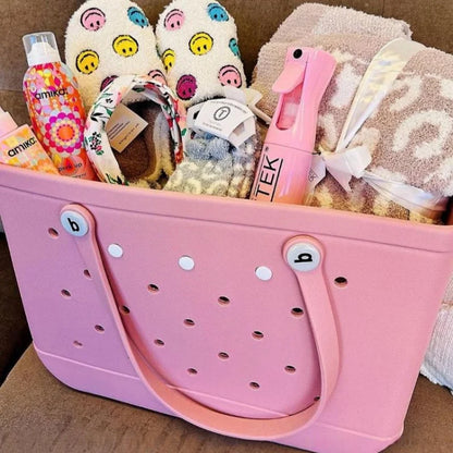 M/L/XL Fashion Beach Bags EVA Rubber Waterproof Storage Baskets Travel Shopping Handbag Women Shoulder Solid Color Tote Bag