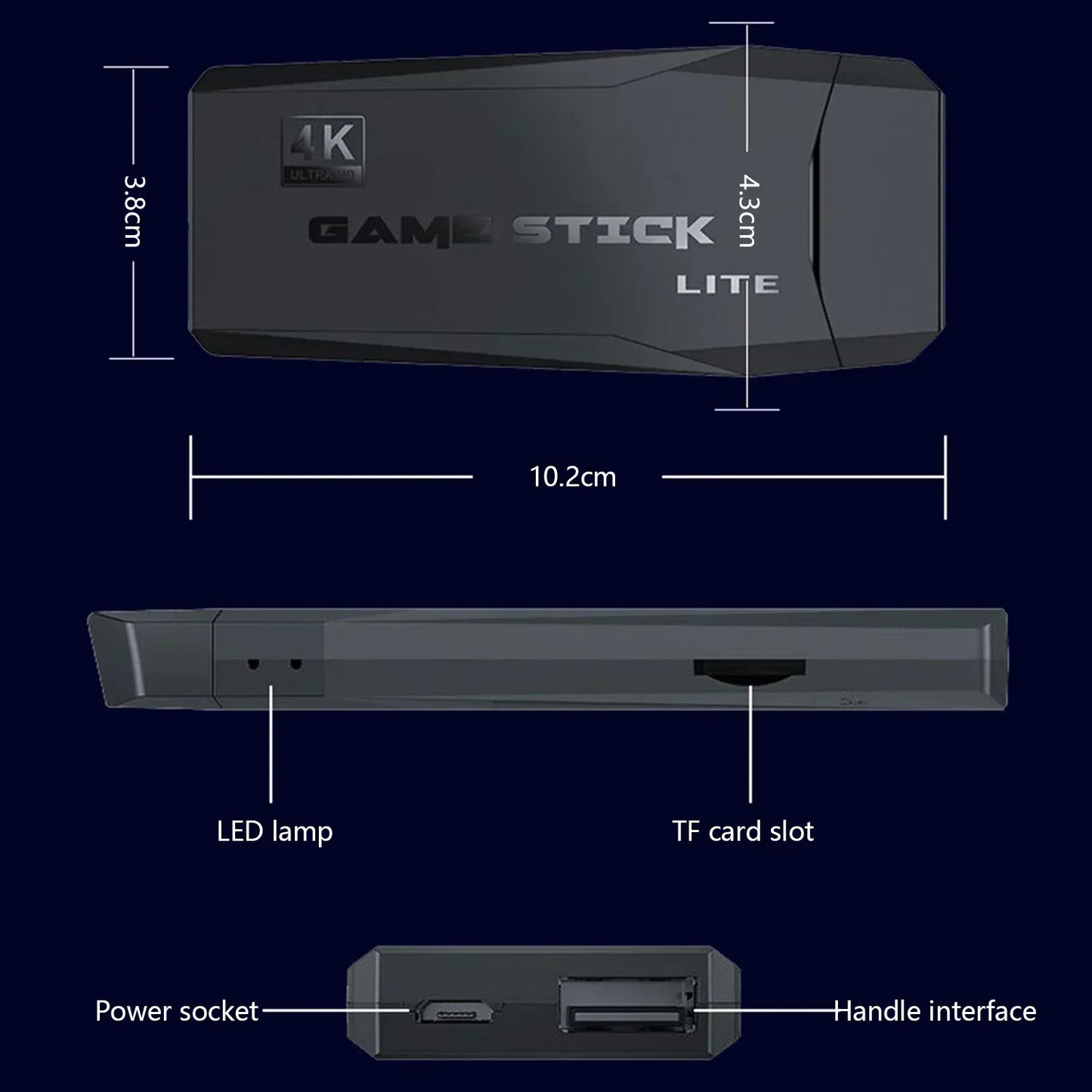 4K HD Video Game Console 2.4G Double Wireless Controller For PS1/FC/GBA Retro TV Dendy Game Console 10000 Games Stick Dropship