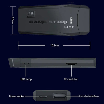 4K HD Video Game Console 2.4G Double Wireless Controller For PS1/FC/GBA Retro TV Dendy Game Console 10000 Games Stick Dropship