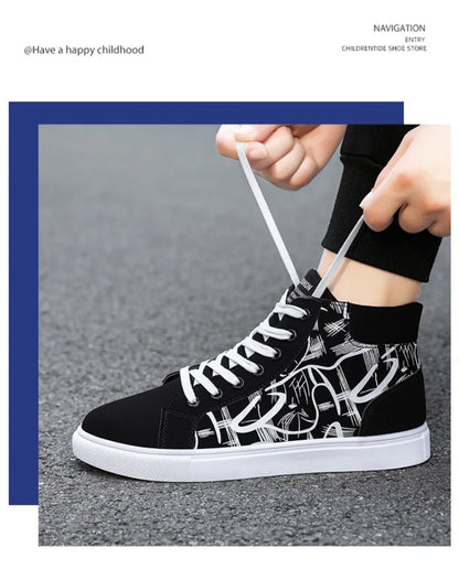 Men's Sneakers Fashion High Top Canvas Shoes Autumn New Casual Shoes for Men Lace Up Platform Vulcanized Shoes Big Size48 Tenis