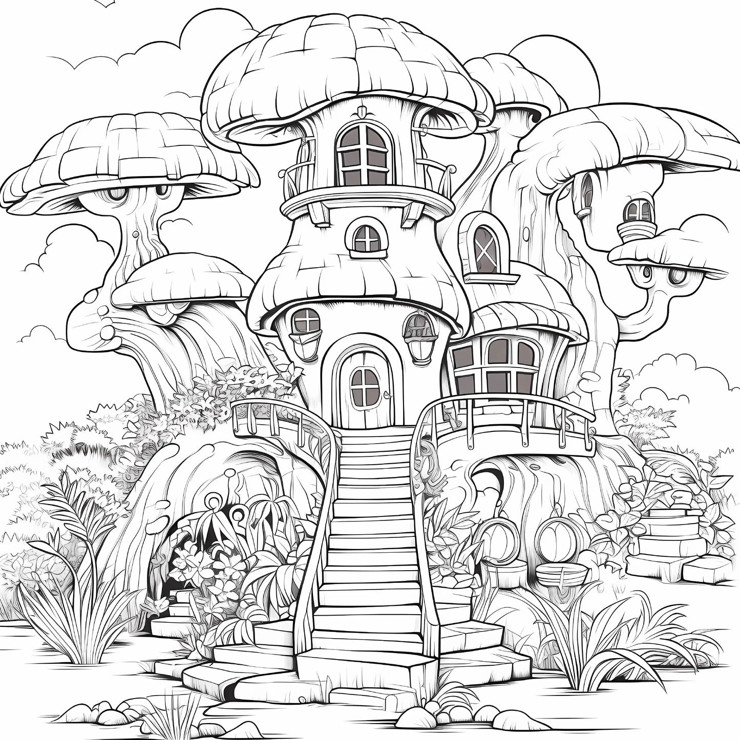 Picture Books for Adults: Coloring Books Fantastic Tree House 20 Page The Perfect Gift for A Multi-colored Pencil Art Party